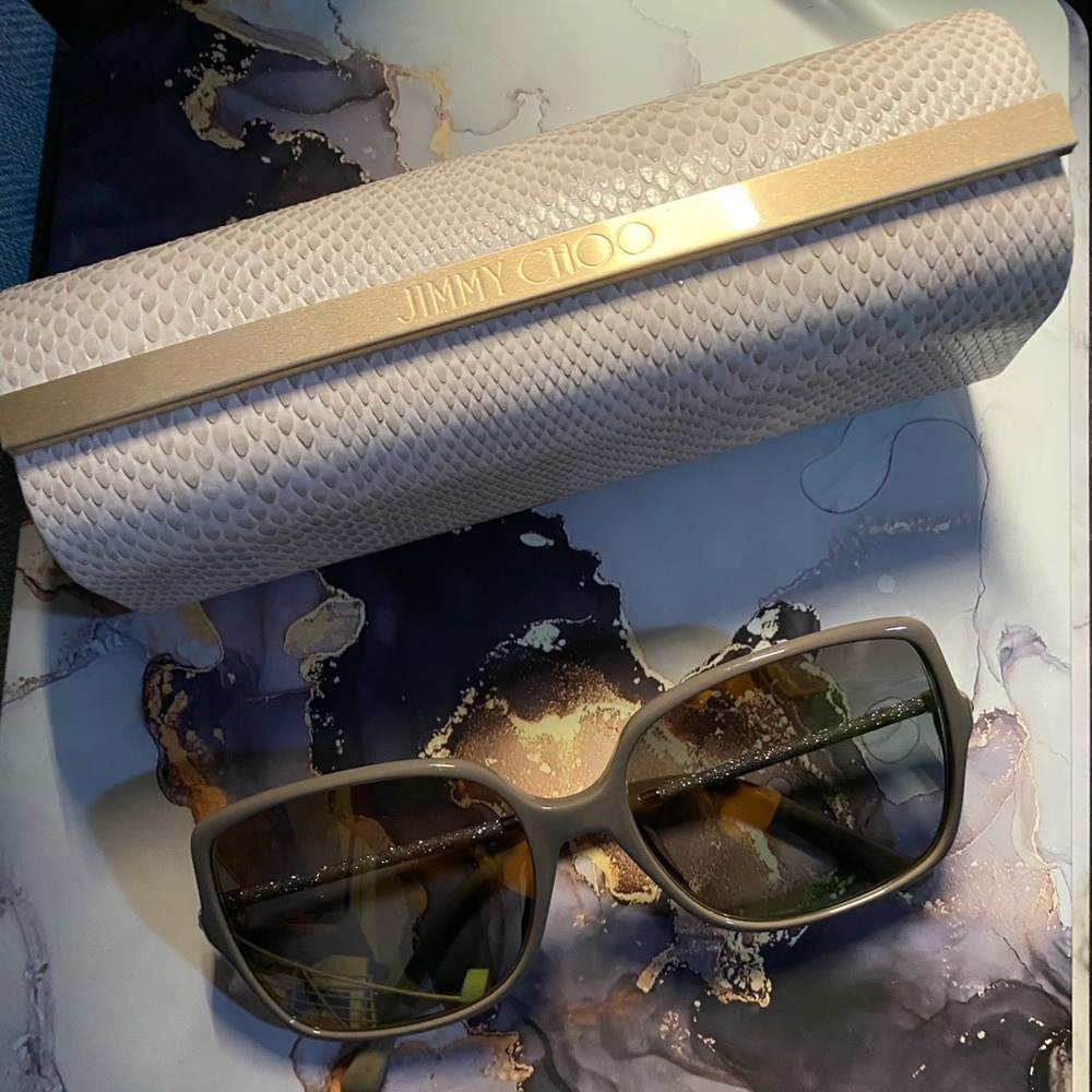 NIB Jimmy Choo Eppie Mud Square Butterfly w/ Gradient Lens